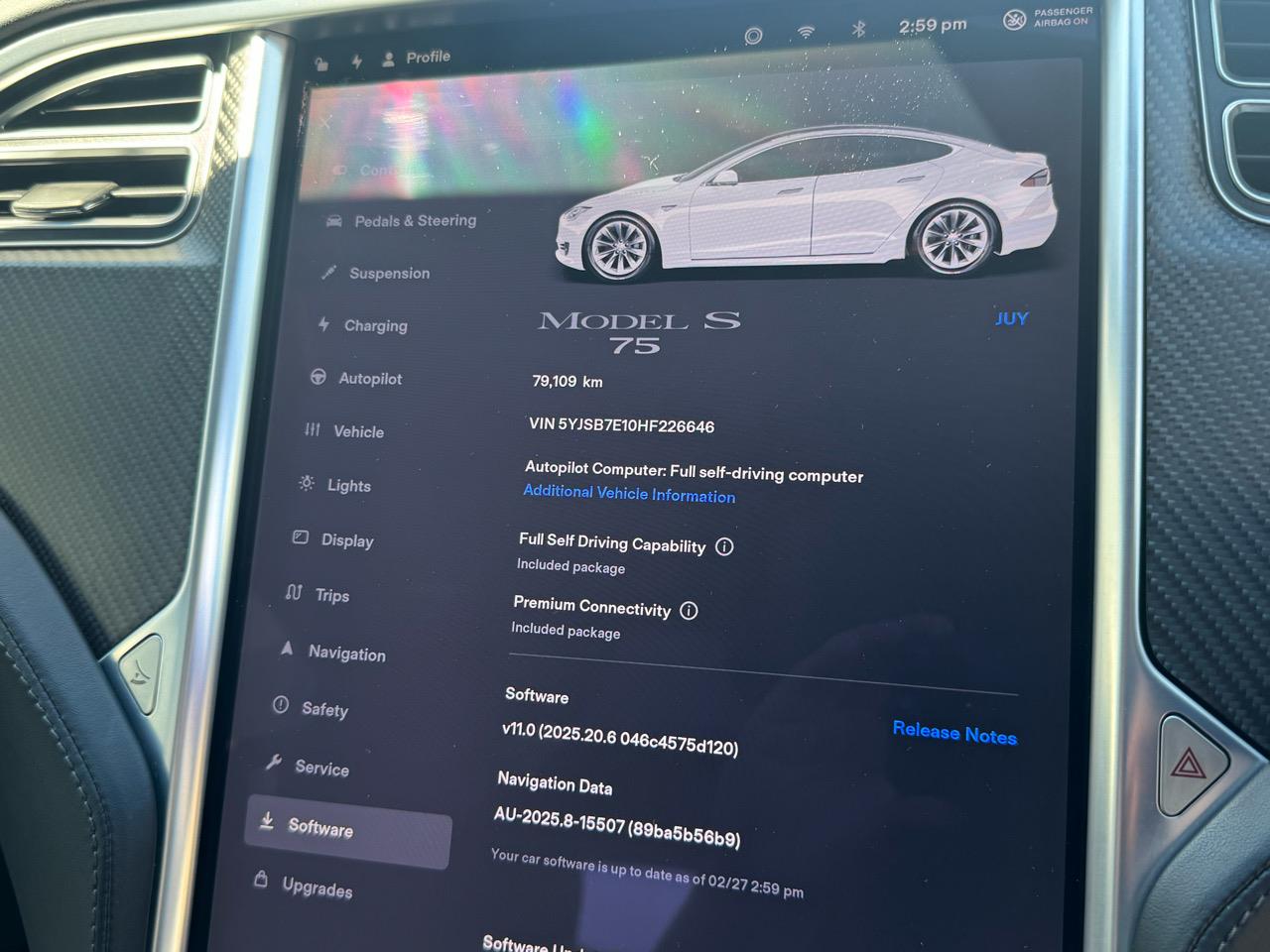 2018 Tesla Model S Model S 75 Facelift with Paid Full Self Driving Capability